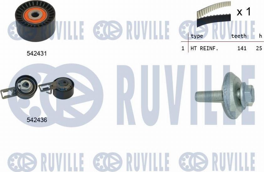 Ruville 550368 - Комплект ременя ГРМ autozip.com.ua