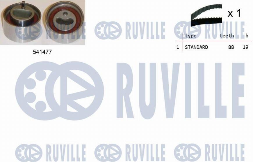 Ruville 550363 - Комплект ременя ГРМ autozip.com.ua