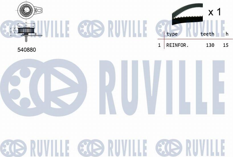 Ruville 550309 - Комплект ременя ГРМ autozip.com.ua