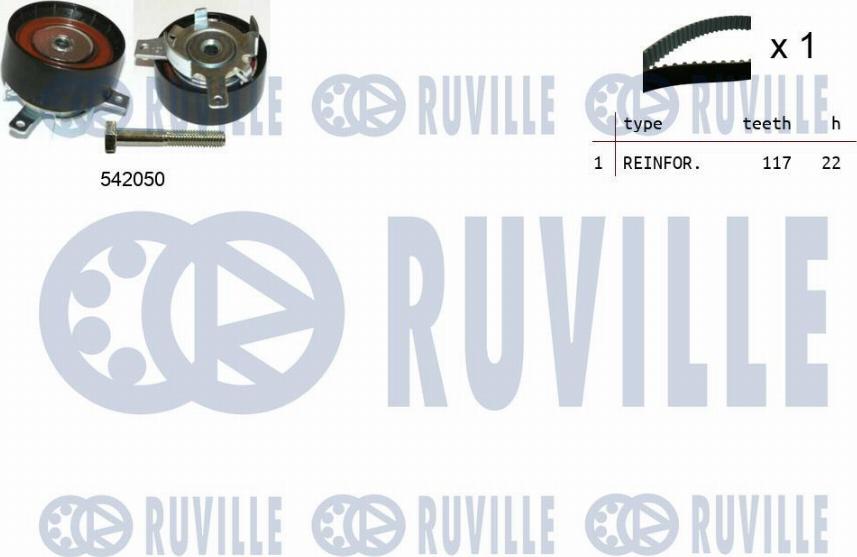 Ruville 550304 - Комплект ременя ГРМ autozip.com.ua