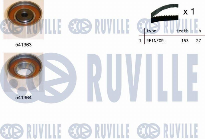 Ruville 550307 - Комплект ременя ГРМ autozip.com.ua