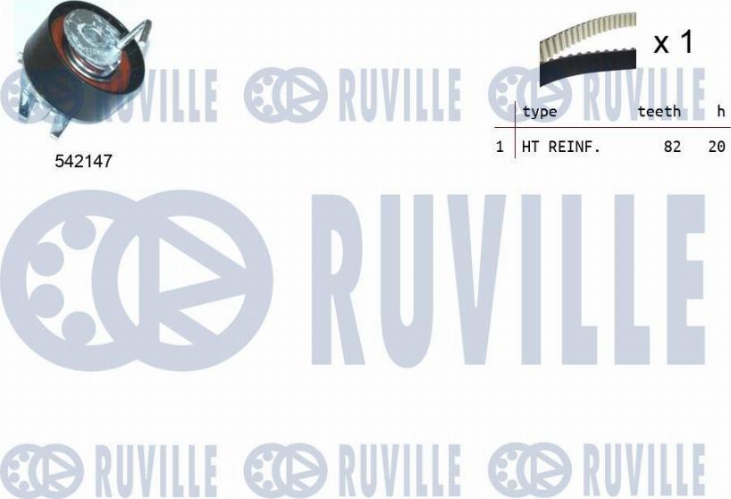 Ruville 550334 - Комплект ременя ГРМ autozip.com.ua