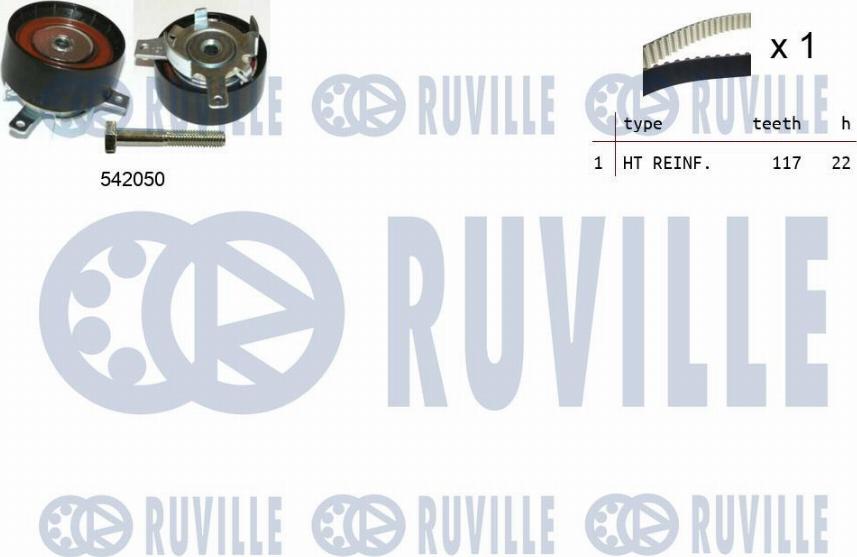 Ruville 550337 - Комплект ременя ГРМ autozip.com.ua
