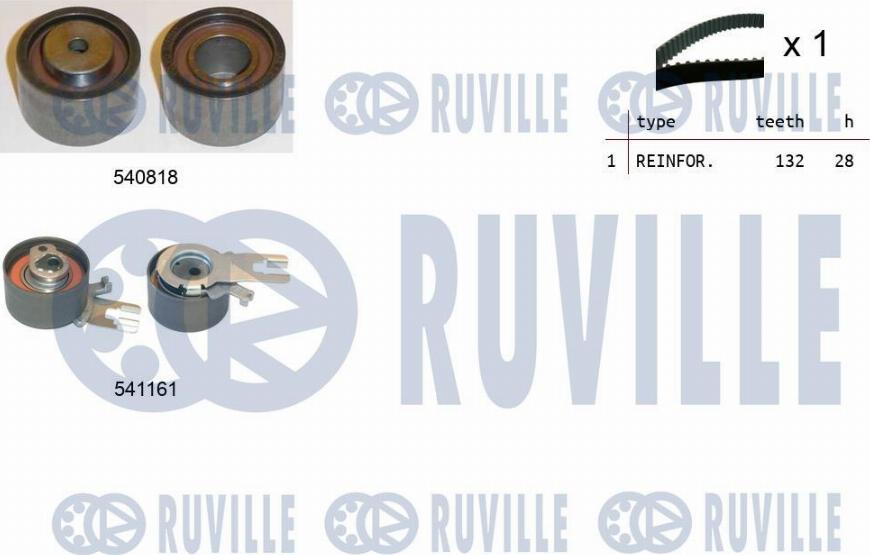 Ruville 550326 - Комплект ременя ГРМ autozip.com.ua