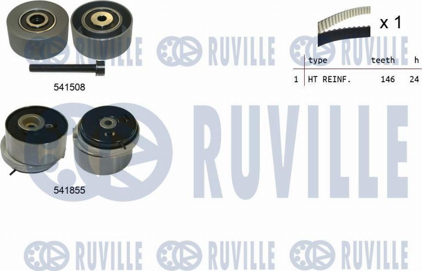 Ruville 550321 - Комплект ременя ГРМ autozip.com.ua