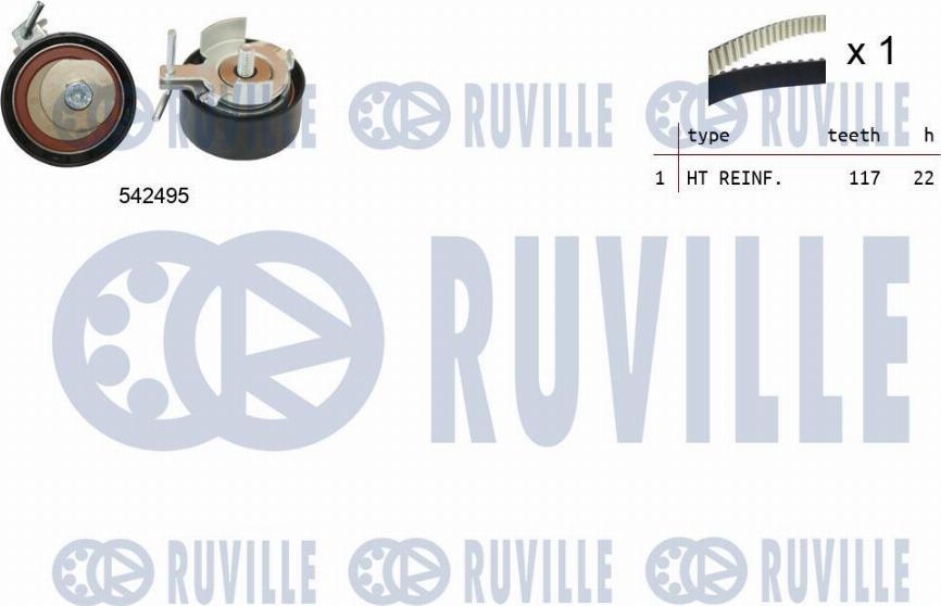 Ruville 550374 - Комплект ременя ГРМ autozip.com.ua