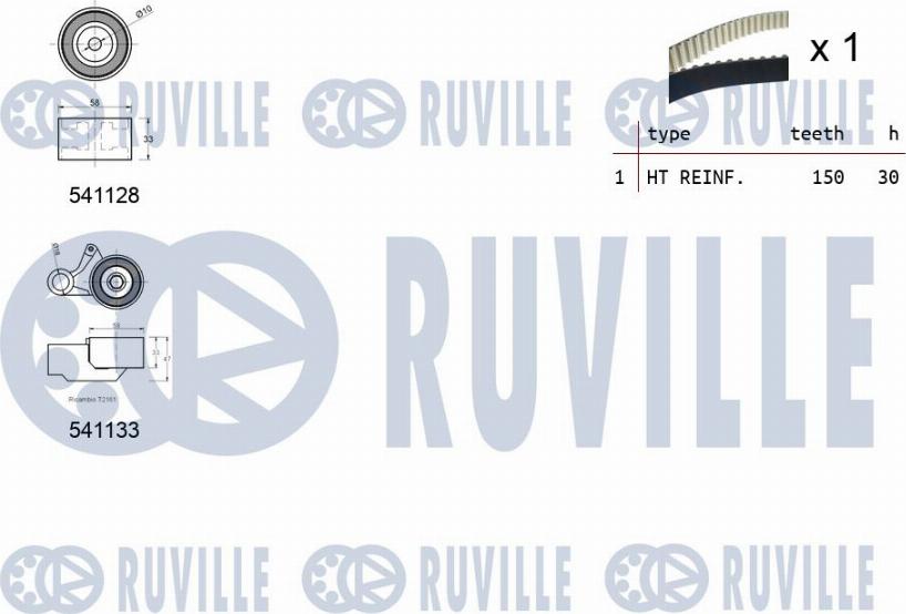 Ruville 550290 - Комплект ременя ГРМ autozip.com.ua