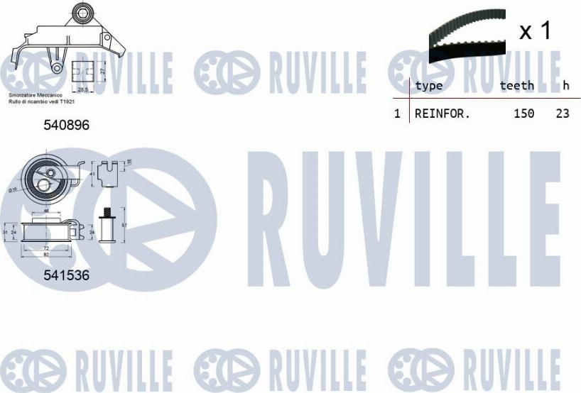 Ruville 550251 - Комплект ременя ГРМ autozip.com.ua