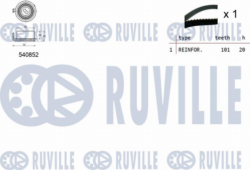 Ruville 550263 - Комплект ременя ГРМ autozip.com.ua