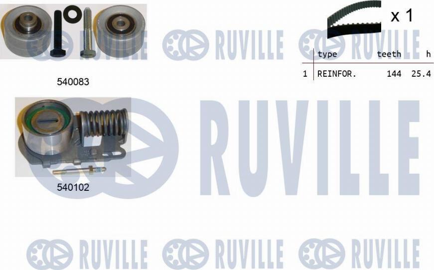 Ruville 550239 - Комплект ременя ГРМ autozip.com.ua