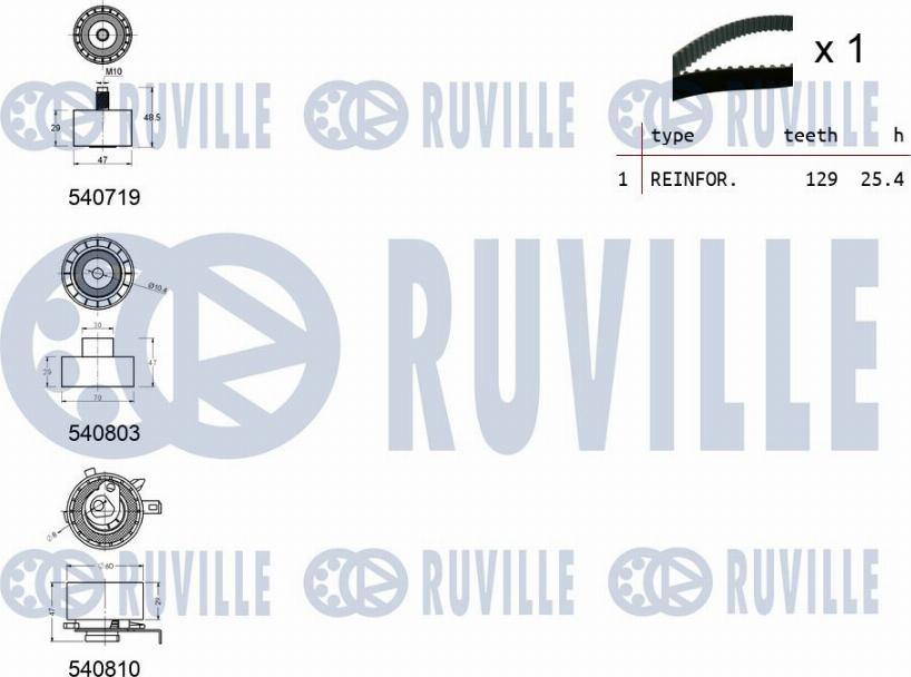 Ruville 550232 - Комплект ременя ГРМ autozip.com.ua