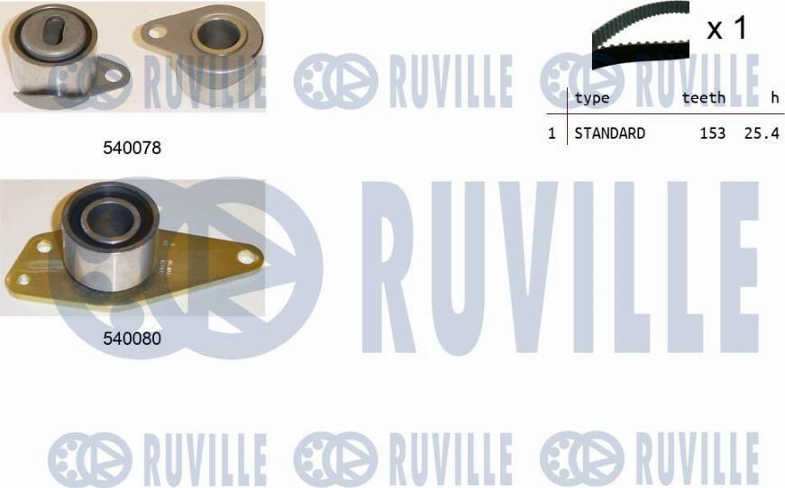 Ruville 550237 - Комплект ременя ГРМ autozip.com.ua