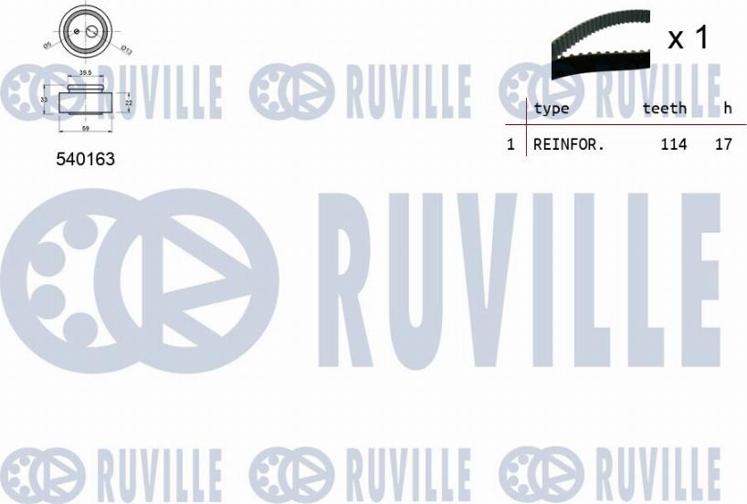 Ruville 550224 - Комплект ременя ГРМ autozip.com.ua