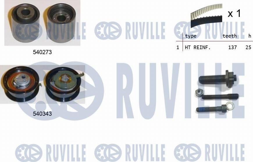 Ruville 550226 - Комплект ременя ГРМ autozip.com.ua