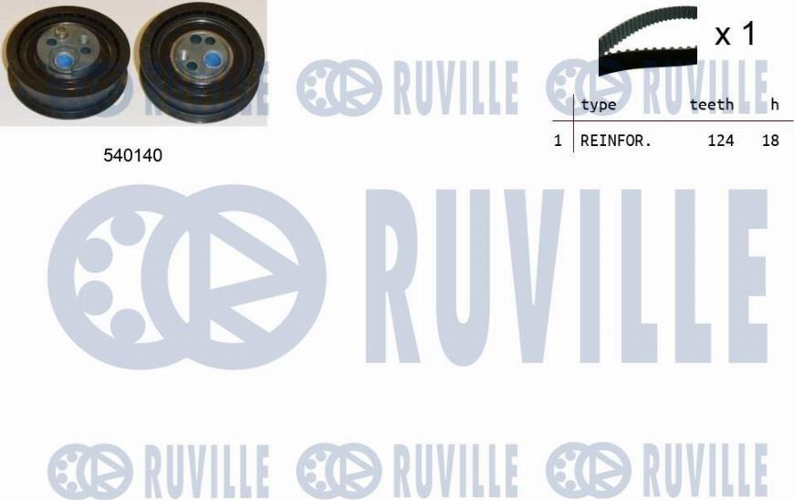 Ruville 550227 - Комплект ременя ГРМ autozip.com.ua