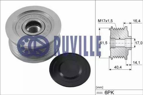 Ruville 55376 - Ремінний шків, генератор autozip.com.ua