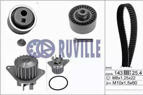 Ruville 56602701 - Водяний насос + комплект зубчатого ременя autozip.com.ua