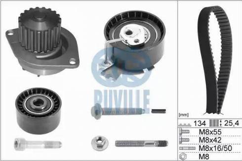 Ruville 56638701 - Водяний насос + комплект зубчатого ременя autozip.com.ua