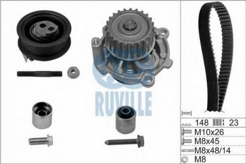 Ruville 56368702 - Водяний насос + комплект зубчатого ременя autozip.com.ua