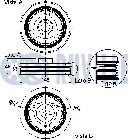 Ruville 520321 - Ремінний шків, колінчастий вал autozip.com.ua