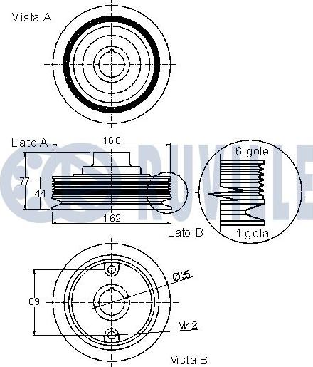 Ruville 520204 - Ремінний шків, колінчастий вал autozip.com.ua