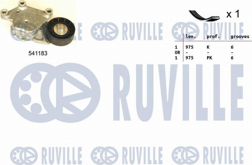 Ruville 570092 - Поликлиновий ремінний комплект autozip.com.ua