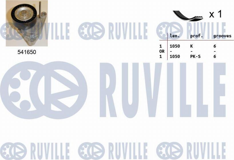 Ruville 570097 - Поликлиновий ремінний комплект autozip.com.ua