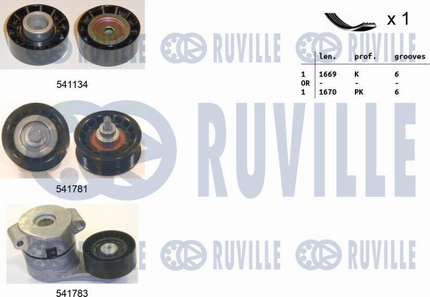 Ruville 570058 - Поликлиновий ремінний комплект autozip.com.ua