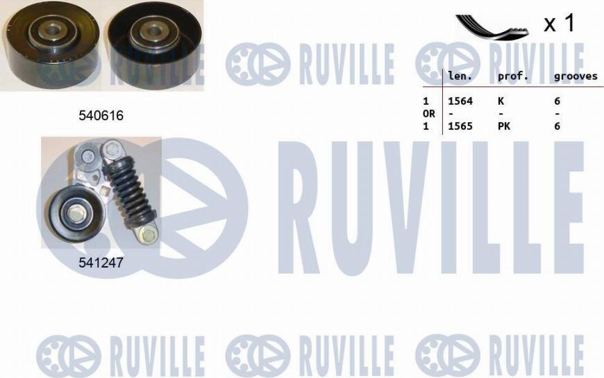 Ruville 570057 - Поликлиновий ремінний комплект autozip.com.ua