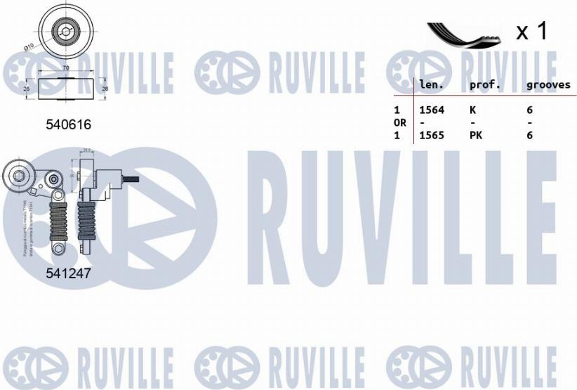 Ruville 570057 - Поликлиновий ремінний комплект autozip.com.ua