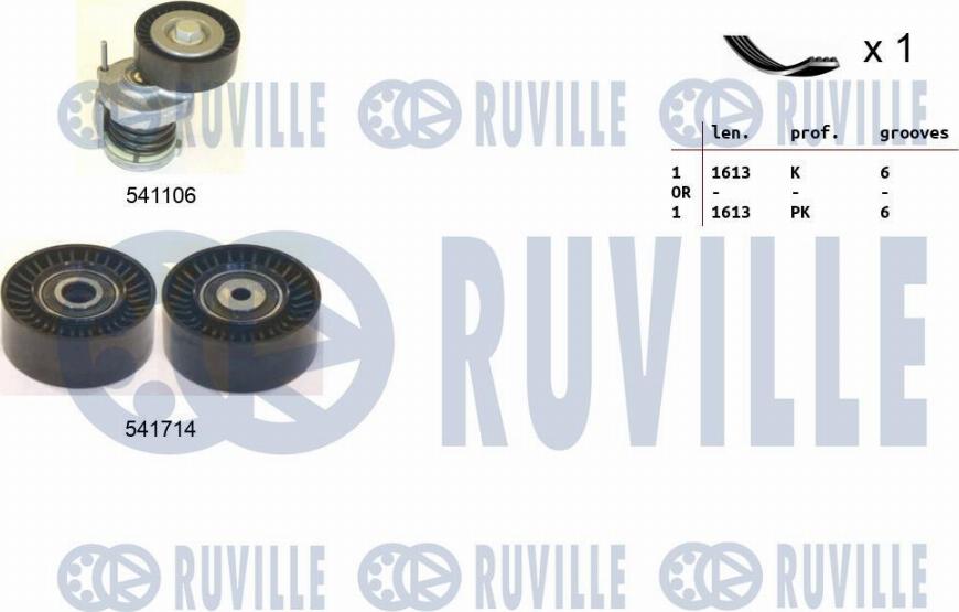 Ruville 570069 - Поликлиновий ремінний комплект autozip.com.ua