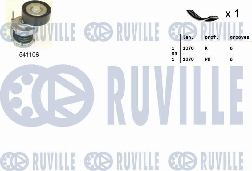 Ruville 570064 - Поликлиновий ремінний комплект autozip.com.ua
