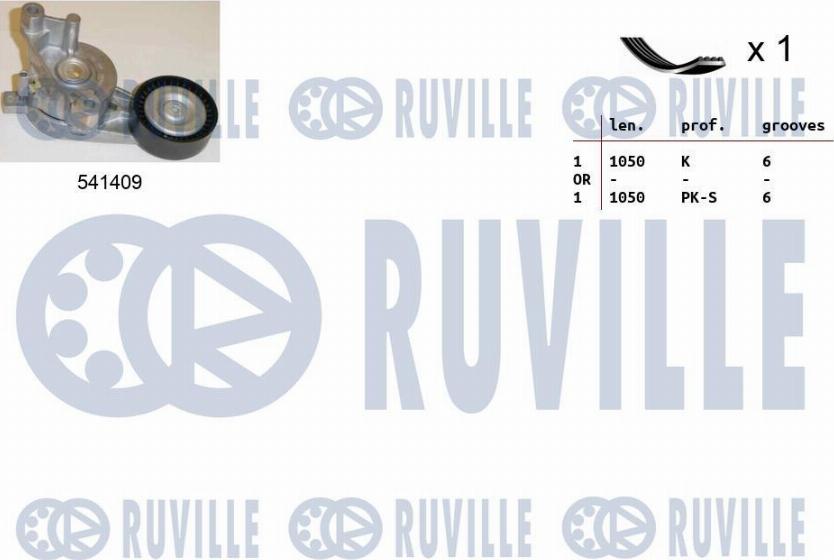 Ruville 570089 - Поликлиновий ремінний комплект autozip.com.ua