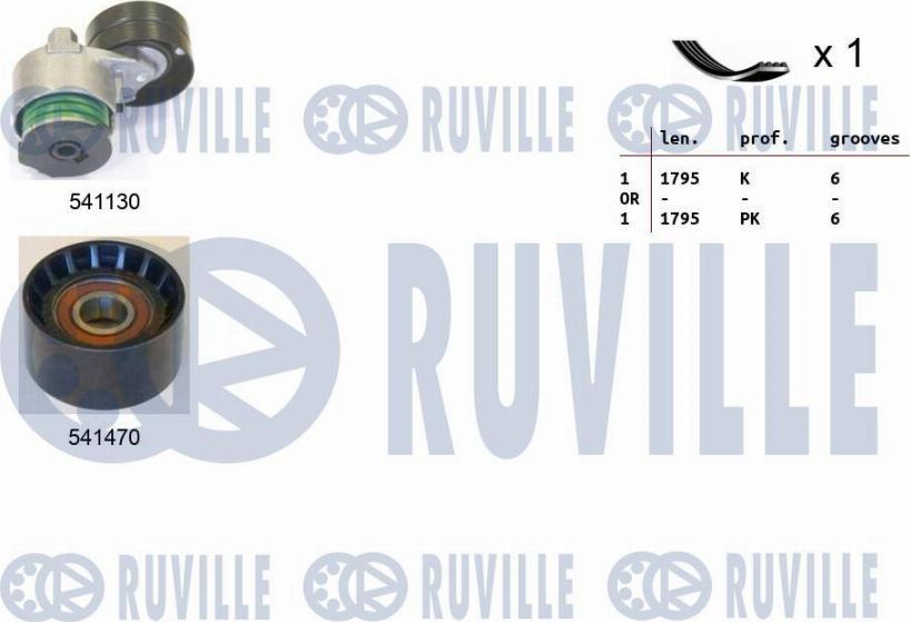 Ruville 570080 - Поликлиновий ремінний комплект autozip.com.ua