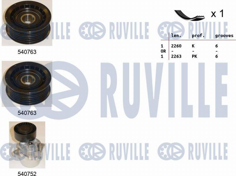 Ruville 570088 - Поликлиновий ремінний комплект autozip.com.ua