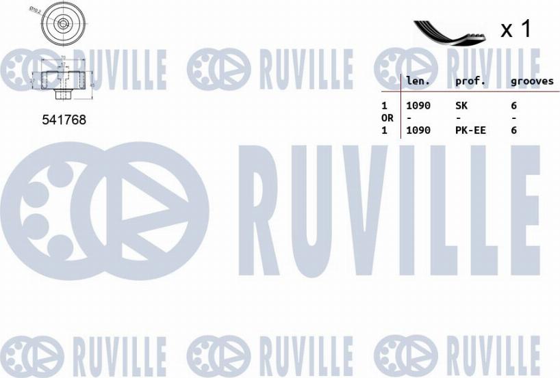 Ruville 570075 - Поликлиновий ремінний комплект autozip.com.ua