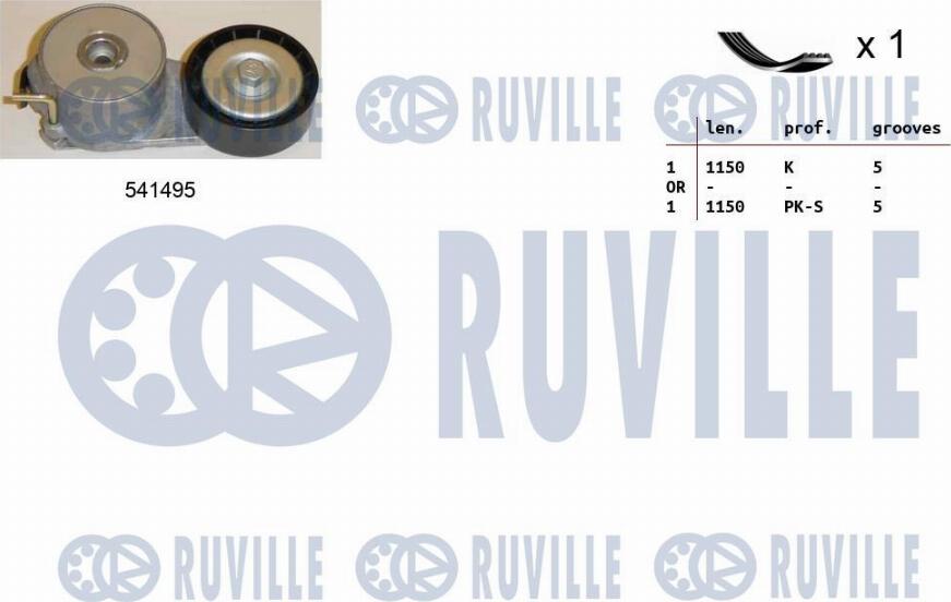 Ruville 570070 - Поликлиновий ремінний комплект autozip.com.ua