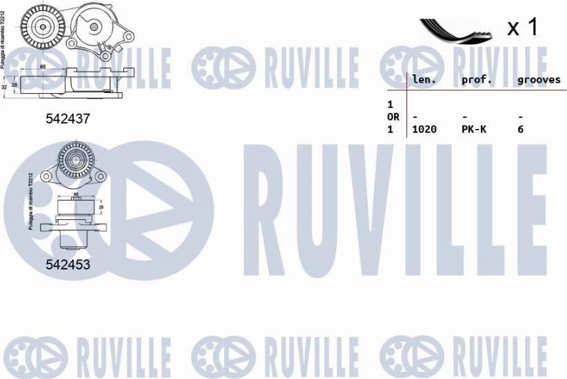 Ruville 570191 - Поликлиновий ремінний комплект autozip.com.ua