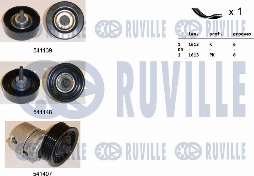Ruville 570140 - Поликлиновий ремінний комплект autozip.com.ua
