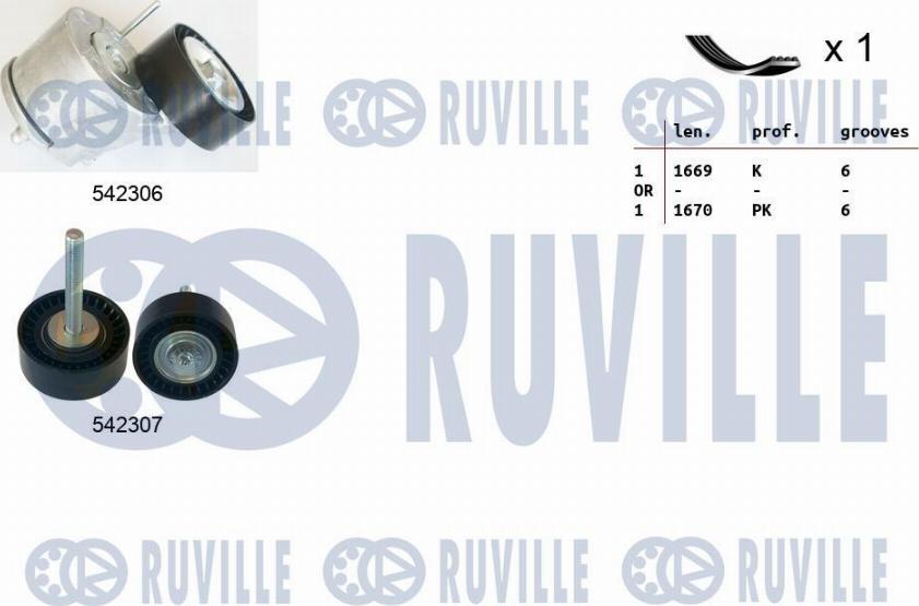 Ruville 570141 - Поликлиновий ремінний комплект autozip.com.ua