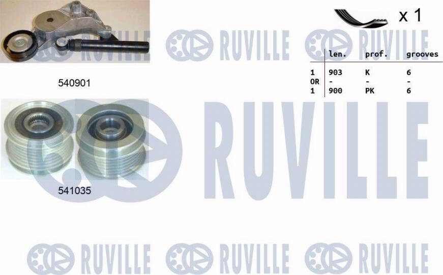 Ruville 570165 - Поликлиновий ремінний комплект autozip.com.ua