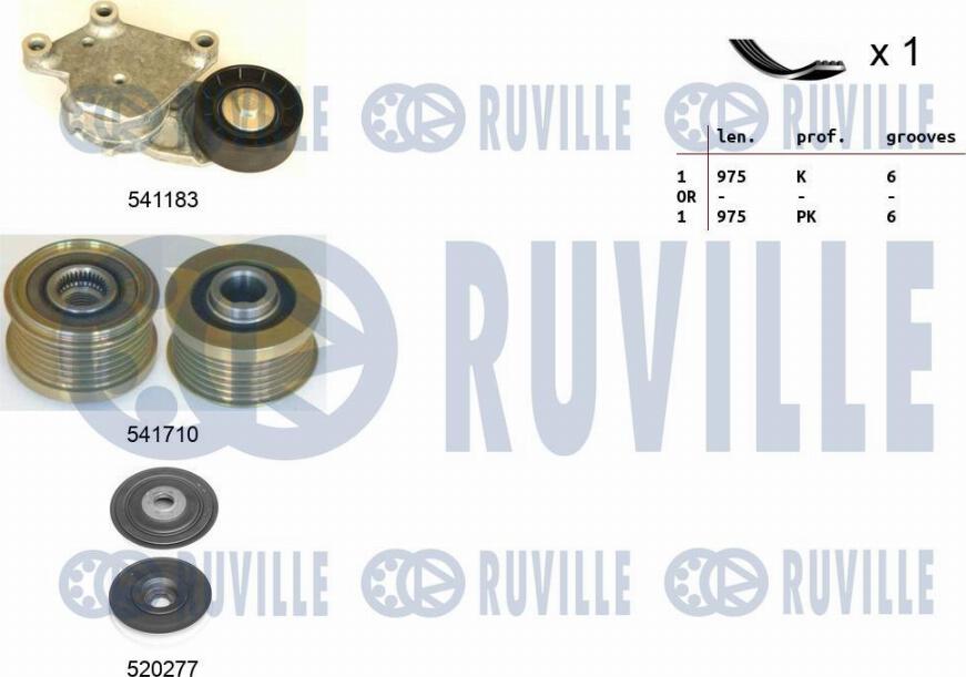 Ruville 570166 - Поликлиновий ремінний комплект autozip.com.ua