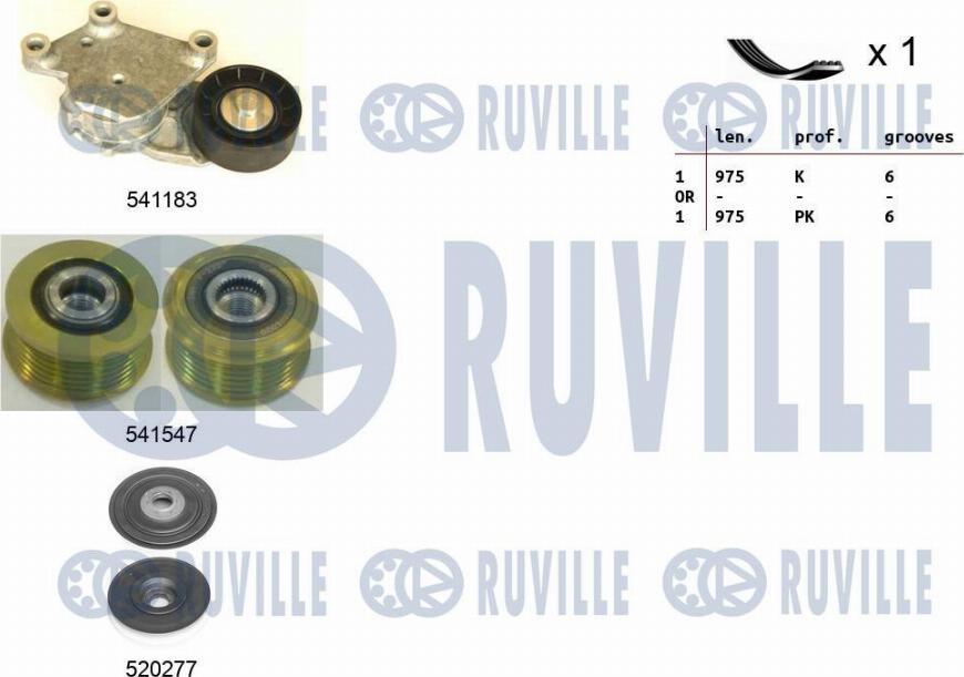 Ruville 570167 - Поликлиновий ремінний комплект autozip.com.ua