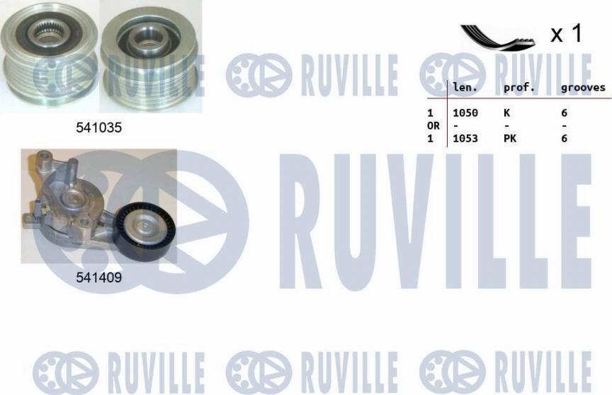 Ruville 570102 - Поликлиновий ремінний комплект autozip.com.ua