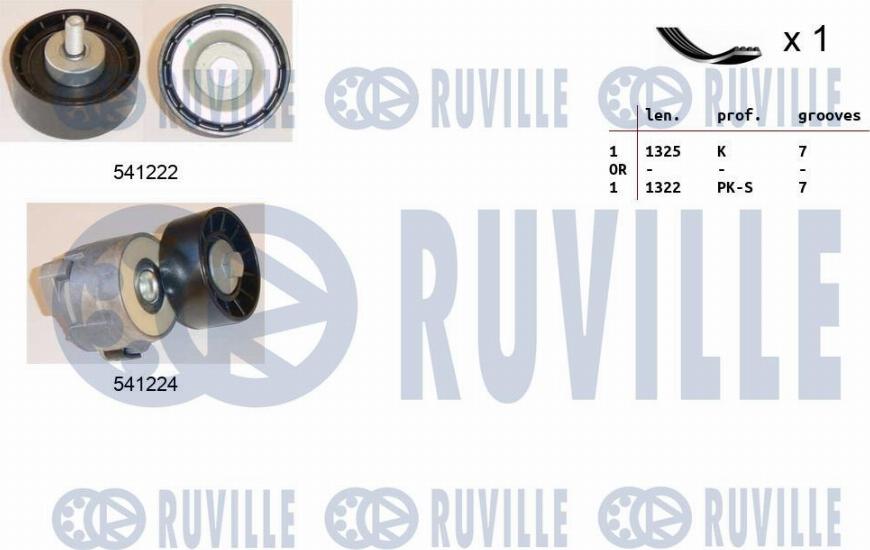 Ruville 570107 - Поликлиновий ремінний комплект autozip.com.ua