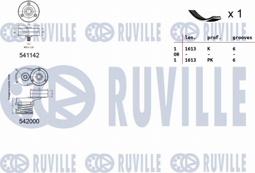 Ruville 570118 - Поликлиновий ремінний комплект autozip.com.ua