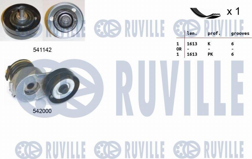 Ruville 570118 - Поликлиновий ремінний комплект autozip.com.ua