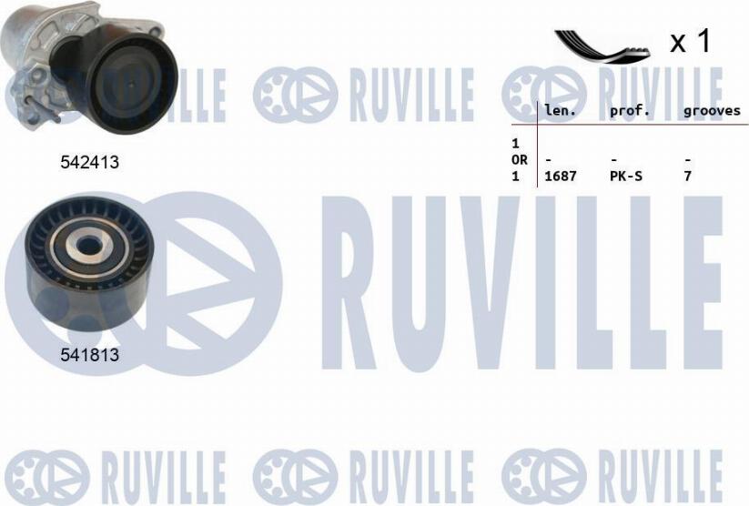 Ruville 570189 - Поликлиновий ремінний комплект autozip.com.ua