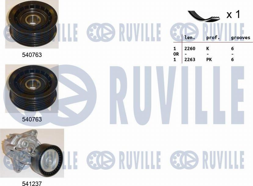 Ruville 570183 - Поликлиновий ремінний комплект autozip.com.ua