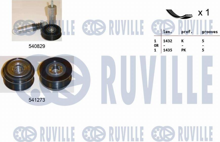 Ruville 570130 - Поликлиновий ремінний комплект autozip.com.ua